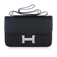 Hermes Constance Elan Leather Shoulder Bag in Epsom Leather-Rose