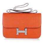 Hermes Constance Elan Leather Shoulder Bag in Epsom Leather-Orange