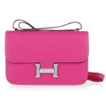 Bolso de hombro Hermes Constance Elan de piel Epsom rosa