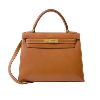 Hermes Kelly Sellier 32 Bag in Togo Leather-Purple