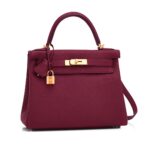 Borsa Hermes Kelly Sellier 32 in pelle Togo - Viola