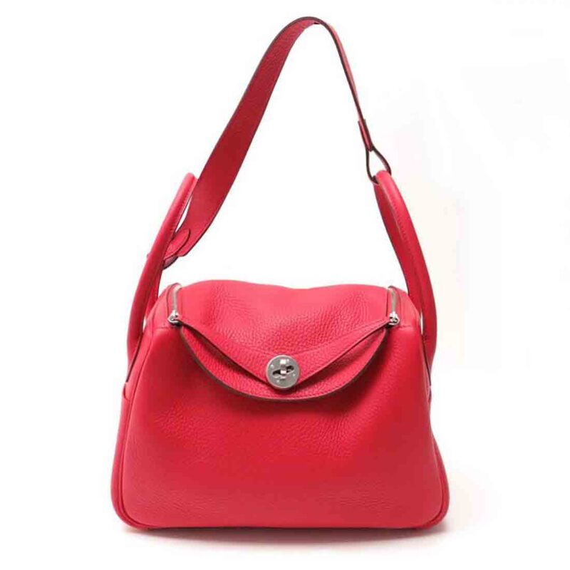 Bolso Hermes Lindy 30 Taurillon Clemence mediano de piel, color rojo