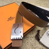 Hermes Men A Cheval Belt Buckle & Reversible Leather Strap 32 mm