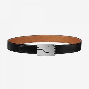 Hermes Men A Cheval Belt Buckle & Reversible Leather Strap 32 mm