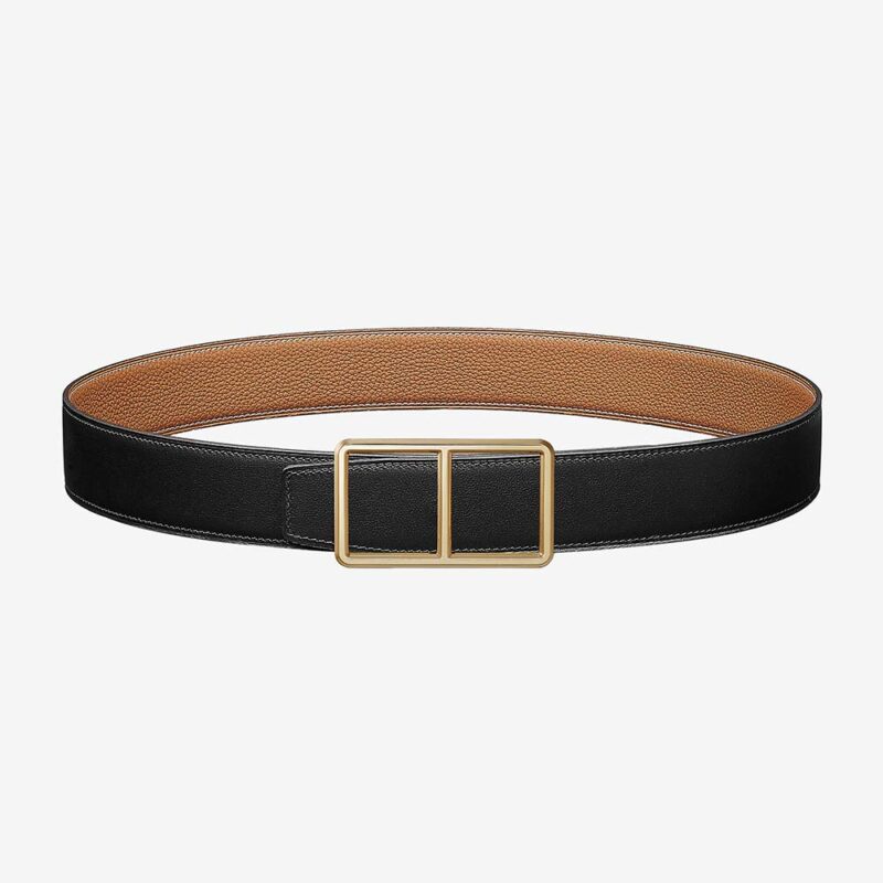 Hermes Men Officier Belt Buckle & Reversible Leather Strap 38 mm-Brown