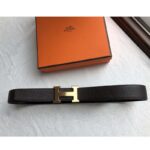 Hermes Men Quizz Belt Buckle & Reversible Leather Strap 32 mm-Gold - Image 2