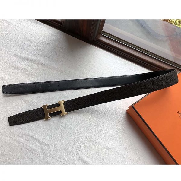 Hermes Men Quizz Belt Buckle & Reversible Leather Strap 32 mm-Gold (9)
