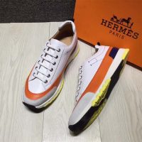 Hermes Men Rapid Sneaker Shoes White Sole-Orange