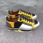 Hermes Men Rebus Sneaker Shoes Black Yellow and Khaki Insert - Bild 2