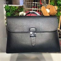 Hermes Men Sac A Depeches 38 Briefcase-Black