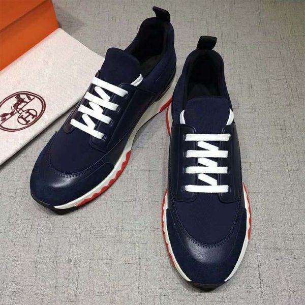 Hermes Men Shoes Stadium Sneaker-Blue (6)