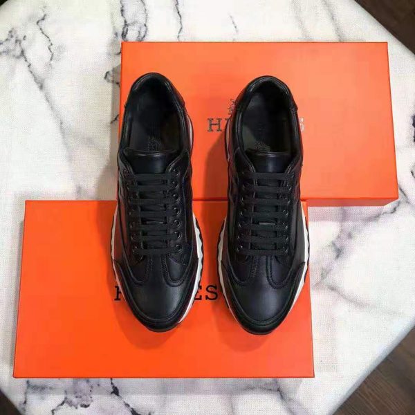 Hermes Men Trail Sneaker in Calfskin-Black (4)