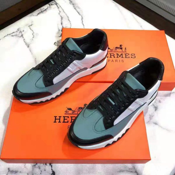 Hermes Men Trail Sneaker in Calfskin-Blue (6)