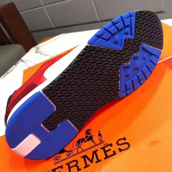 Hermes Men Trail Sneaker in Calfskin-Red (2)