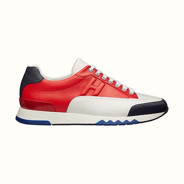 Hermes Men Trail Sneaker in Calfskin-Red