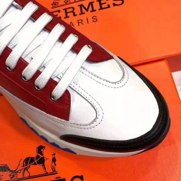 Hermes Men Trail Sneaker in Calfskin-Red (9)