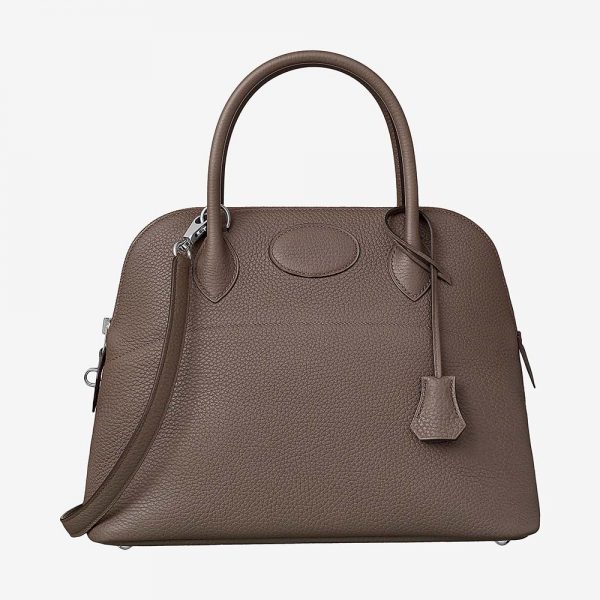 Hermes Women Bolide 31 Bag in Taurillon Clemence Leather-Grey
