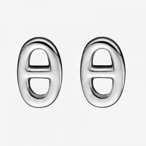 Hermes Women Chaine D'Ancre Earrings Very Small Model Jewelry Silver