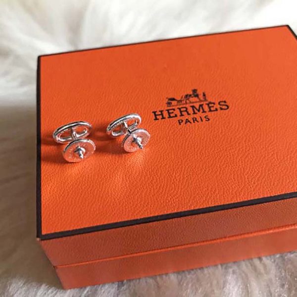 Hermes Women Chaine D’Ancre Earrings Very Small Model Jewelry Silver (4)