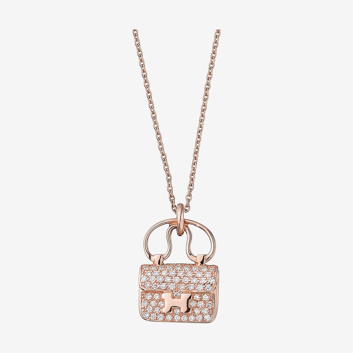 Hermes Women Constance Amulette Pendant Jewelry Pink Gold - LULUX