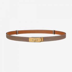 Hermes Women Kelly Belt in Calfskin Leather-Gold