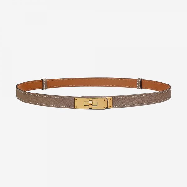 Hermes Women Kelly Belt in Calfskin Leather-Gold