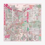 Hermes Women Le Grand Prix Du Faubourg Scarf 90-White