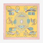Hermes Women Les Voitures A Transformation Scarf 90-Yellow