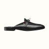 Hermes Women Oz Mule Goatskin "Brides De Gala Shadow"-Black