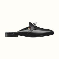 Hermes Women Oz Mule Goatskin “Brides De Gala Shadow”-Black