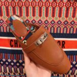 Hermes Women Oz Mule Goatskin "Brides De Gala Shadow"-Brown - immagine 6