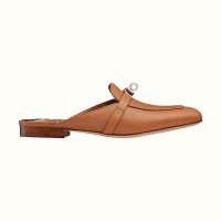 Hermes Women Oz Mule Goatskin “Brides De Gala Shadow”-Brown