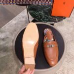 Hermes Women Oz Mule Goatskin "Brides De Gala Shadow"-Brown - immagine 8