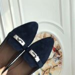 Hermes Women Pegase Ballerina in Calfskin-Navy - Imagen 4