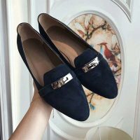 Hermes Women Pegase Ballerina in Calfskin-Navy