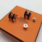 Hermes Women Pop H Earrings Jewelry Black – Image 4