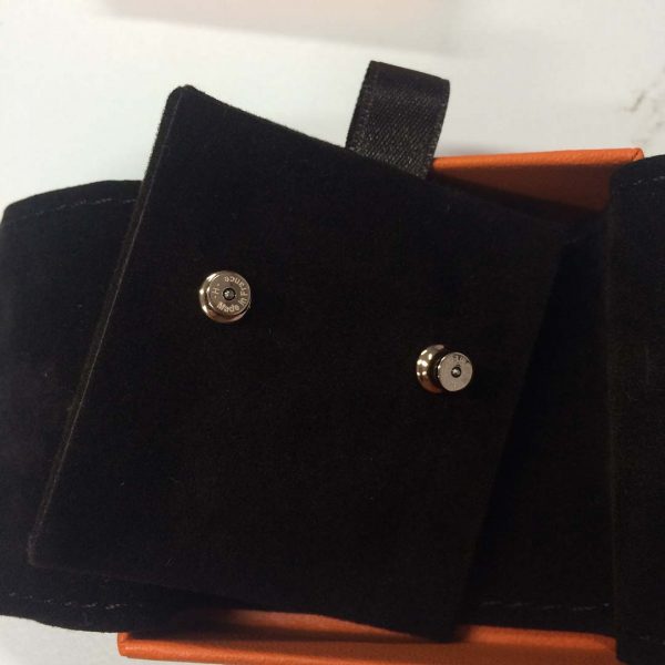 Hermes Women Pop H Earrings Jewelry Black (2)