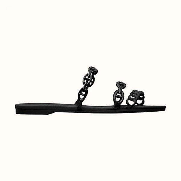 Hermes Women Rivage Sandal Summer TPU Sole-Black