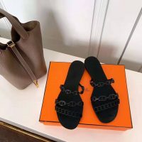 Hermes Women Rivage Sandal Summer TPU Sole-Black