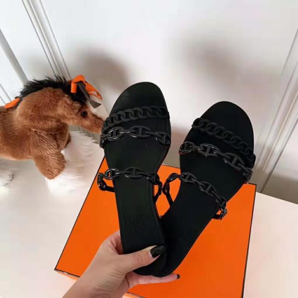 Hermes Women Rivage Sandal Summer TPU Sole-Black (5)