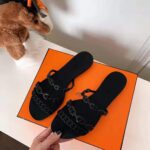 Hermes Women Rivage Sandal Summer TPU Sole-Black - Image 7