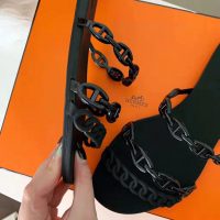 Hermes Women Rivage Sandal Summer TPU Sole-Black