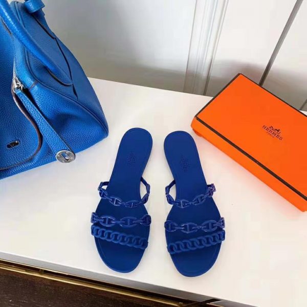 Hermes Women Rivage Sandal Summer TPU Sole-Blue (5)