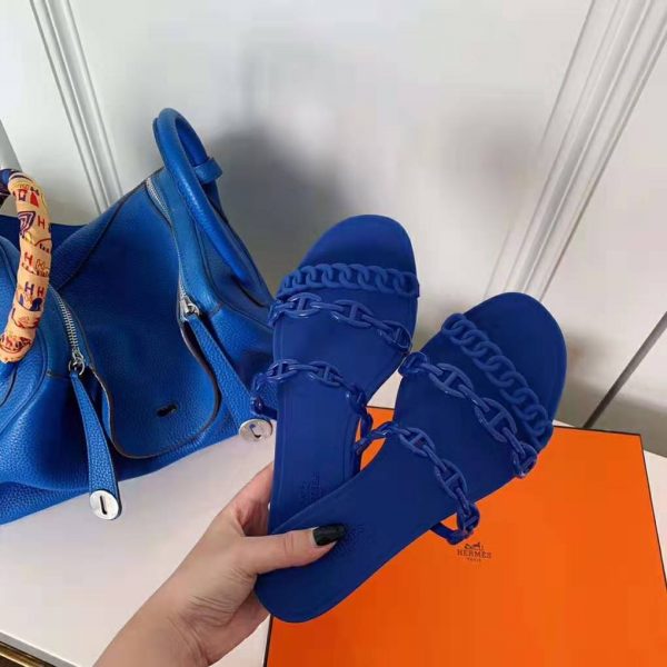 Hermes Women Rivage Sandal Summer TPU Sole-Blue (6)