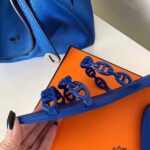 Hermes Women Rivage Sandal Summer TPU Sole-Blue - Image 7