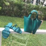 Hermes Women Rivage Sandal Summe TPU Sole-Green – Image 3