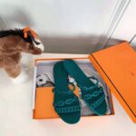 Hermes Women Rivage Sandal Summe TPU Sole-Green – Image 5