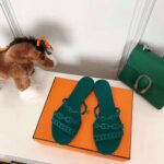 Hermes Women Rivage Sandal Summe TPU Sole-Green – Image 6
