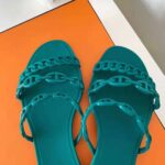 Hermes Women Rivage Sandal Summe TPU Sole-Green – Image 10
