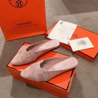 Hermes Women Roxane Mule Shoes Pink